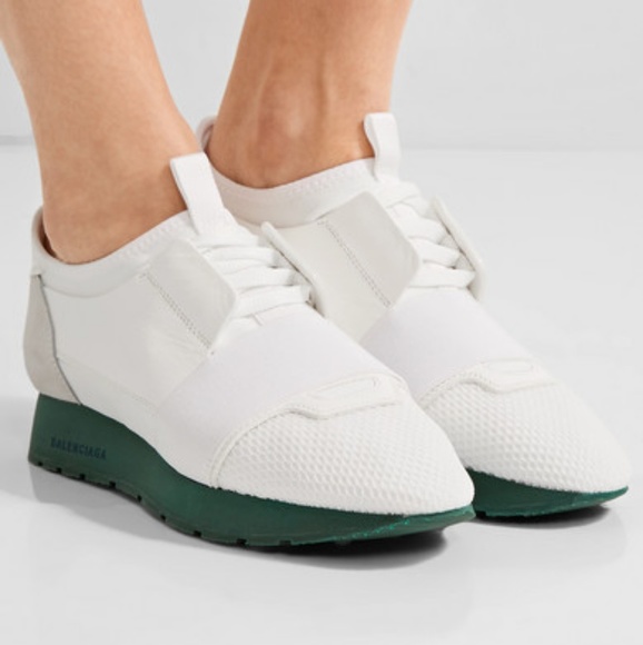 balenciaga runners white and green